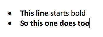 Line bolding in Microsoft Word