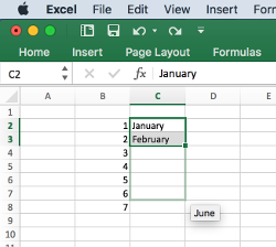 Excel - showing prediction